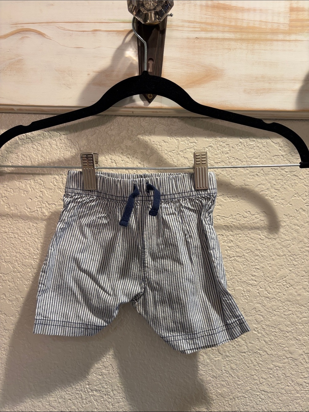 Carter's Blue and White Striped Drawstring Shorts